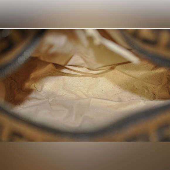 RARE🦄 Authentic FENDI Vintage Zucchino Pouch Purse PVC Leather Brown - Picture 8 of 12